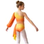 Nyeemya Trẻ Em Bé Gái Kim Cương Giả Màu Sắc Chuyển Trang Phục Khiêu Vũ Lời Một Vai Dài Tay Phồng Crop Top Với Đính Bất Đối Xứng Váy Drap