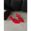 TT Dệt Mũi Cao Gót Khóa Dây Đeo Dép Nữ Tính Khí Gợi Cảm Bằng Sáng Chế Da Có Váy Giày