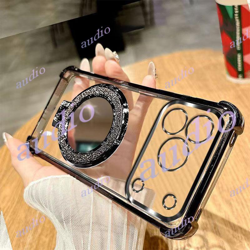 Ốp điện thoại trong suốt mạ bốn góc HONOR 600 Pro 5G có giá đỡ gương cho Honor 600 Pro Smart Honor600 Pro 5G 2026 Ốp lưng silicon mềm chống sốc cho Honor 600Pro 5G