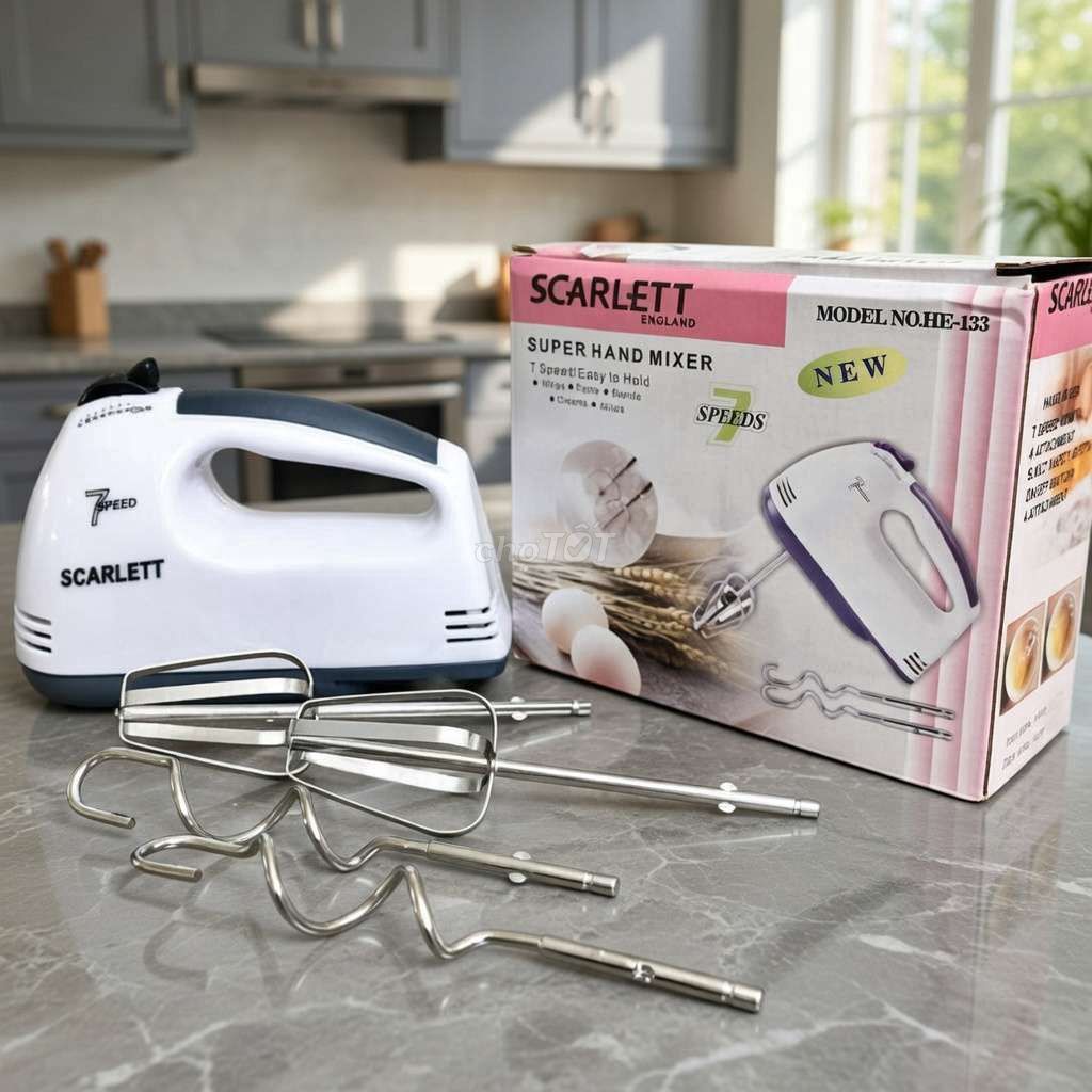 Máy đánh trứng cầm tay Scarlett công suất 180W thiết kế nhỏ gọn, tiện lợi, dễ sử dụng