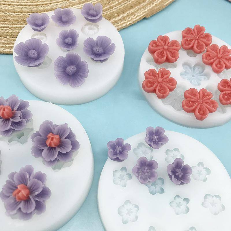 PlumHOUSE Hoa Anh Đào Khuôn Silicon Trang Trí Bánh Máy Nướng Linh Hoạt Cho Fondant Chocolate Kẹo Cupcake Sugarcraft DIY Baking Supplies VN