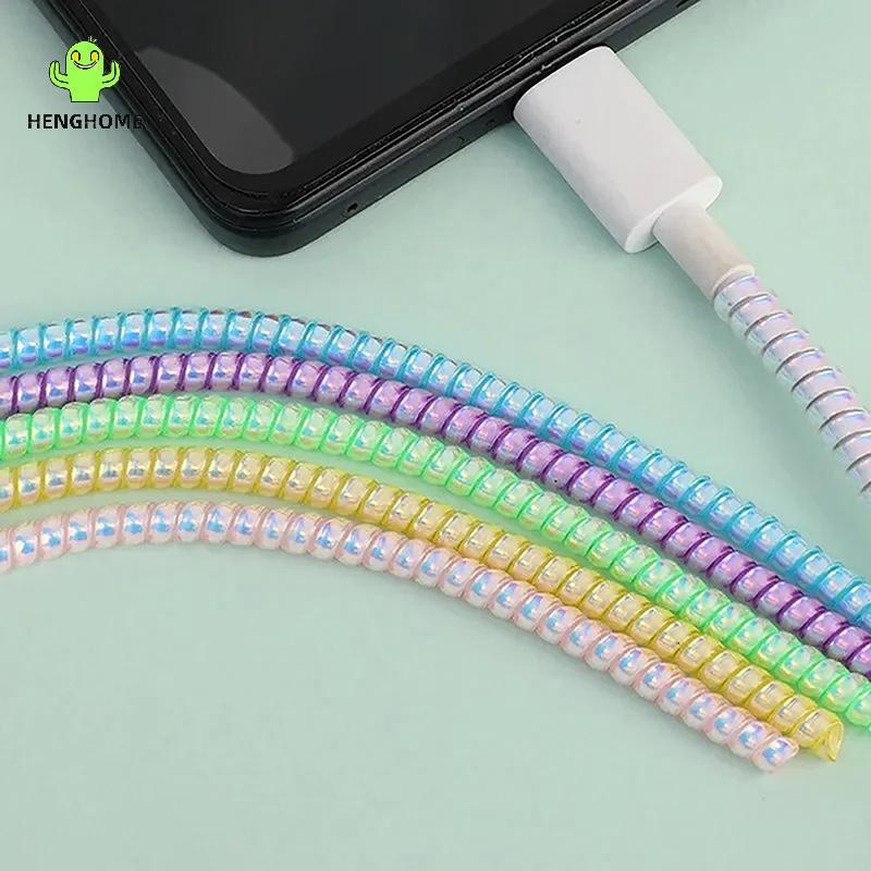 HENGHOME 1.6m Xoắn Ốc Cáp Sạc Dây Bảo Vệ Chống Vỡ Lò Xo Dây Bảo Vệ Cho Cáp Sạc USB Tai Nghe Dữ Liệu Cuộn Dây Mới