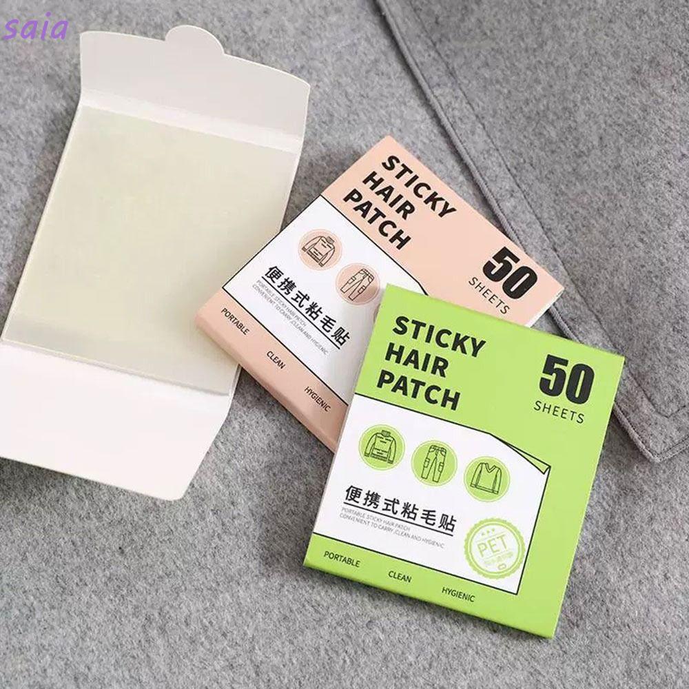 SAIA 50 Tờ Miếng Dán Tóc Dính, Mini Xé Quần Áo Lint Tẩy, Giấy Dán Di Động Thú Cưng Tẩy Lông Con Lăn Loại Bỏ Bụi