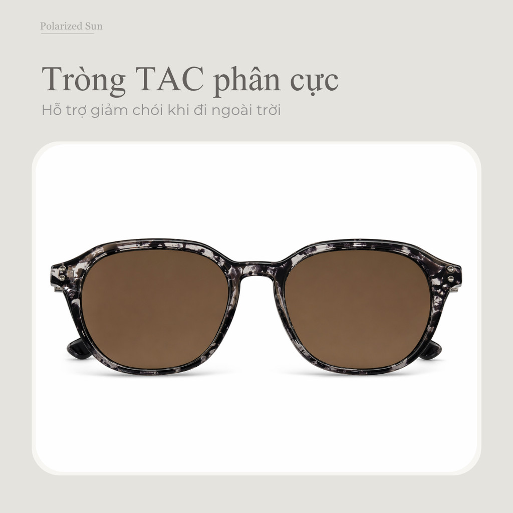Kính mát phân cực dáng vuông UV400 dùng khi đi nắng ban ngày