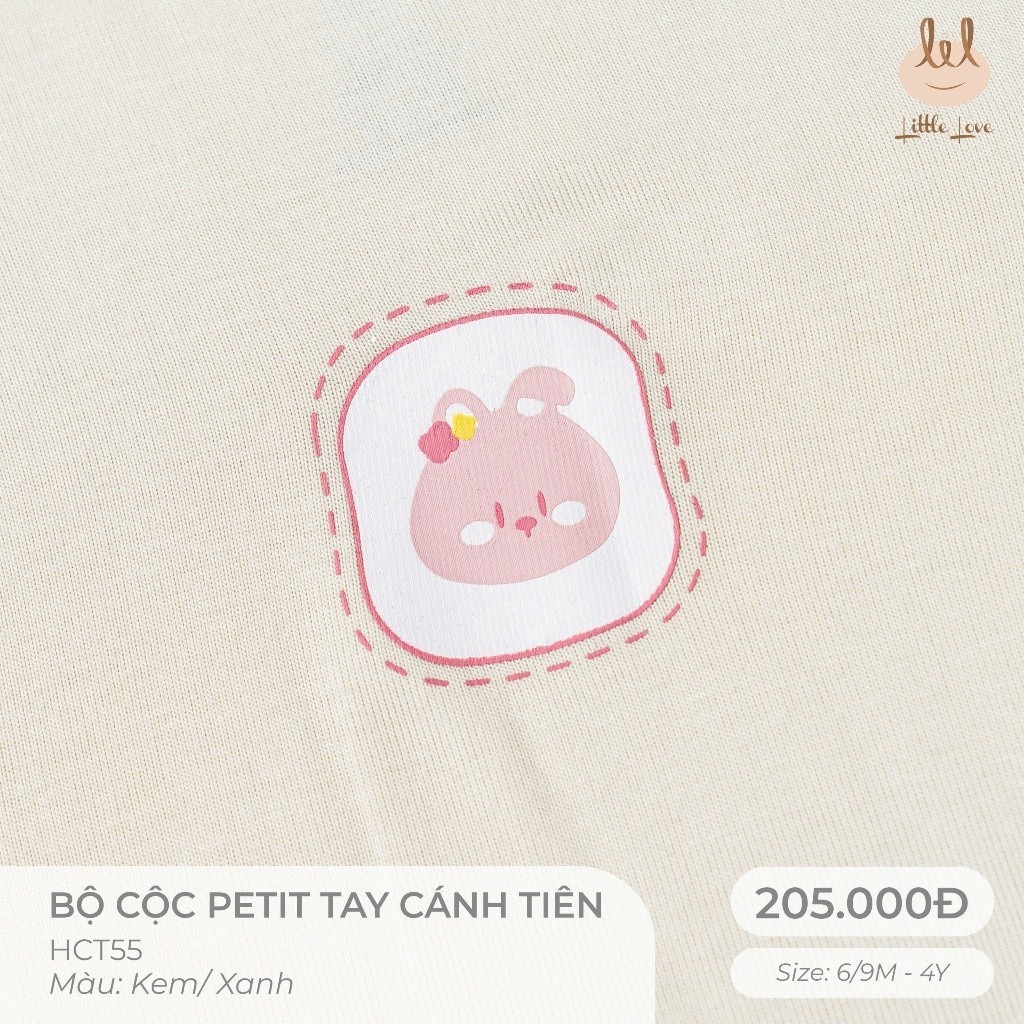 BỘ CỘC PETIT TAY CÁNH TIÊN[ SIÊU MỀM, MÁT, MỊN CO DÃN VÀ THẤM HÚT ] SZ 6M -4Y (HCT55)
