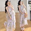 Váy bà bầu không tay cổ dây hoa kiểu Pháp