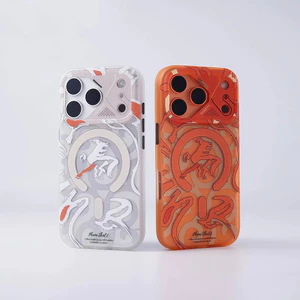 Ốp điện thoại từ tính có bề mặt mờ, họa tiết graffiti theo phong cách dạo phố giống như da, tương thích với iPhone 17 Pro Max và 16, vỏ bảo vệ chống sốc / a