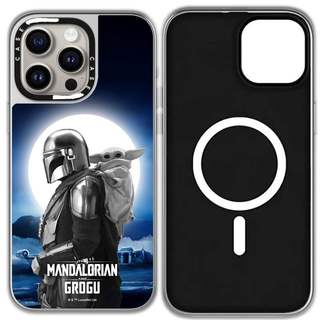 CASECASE X The MandalorianTM Và Grogu Mặt Trăng Ốp Lưng Gương Đen & Bạc Hút Từ Tính IPhone Dành Cho IPhone 17 Air 16 15 14 13 12 Pro Max Plus Ốp Lưng Cứng Có Hộp Khắc Logo
