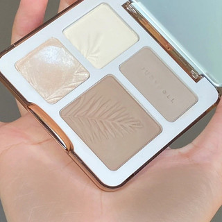 JudydoLL Bảng xếp nếp đa năng có độ bóng cao Hai màu Matte Brightening Ba chiều Colorfast Bột bóng mũi đa chức năng