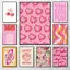 Pink Heart and Poker Preppy Style Aesthetic Wall Art Canvas Painting Art Home Wall Decor Canvas Poster