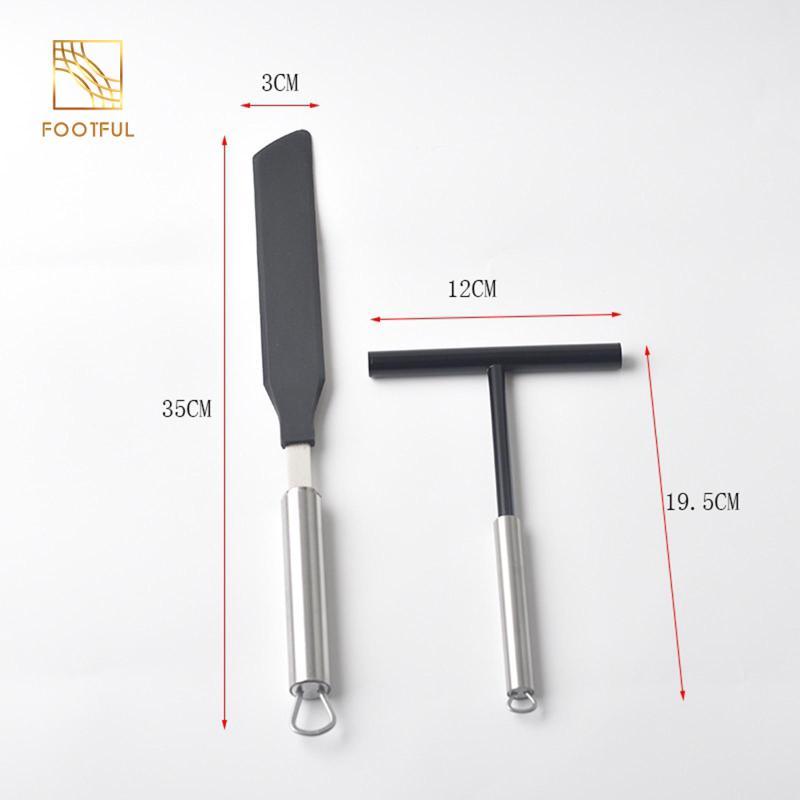 2x Bộ thìa và thìa Crepe Spreader Phụ kiện nhà bếp Dụng cụ nấu ăn cho nhà bếp
