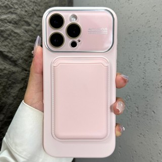 Ốp Lưng Thẻ Từ Cửa Sổ Lớn Silicon Sang Trọng Cho Điện Thoại Di Động iPhone17 Pro Max 16 15 14 Pro Max Bảo Vệ Camera Chống Sốc Ốp Lưng Mềm Chống Rơi