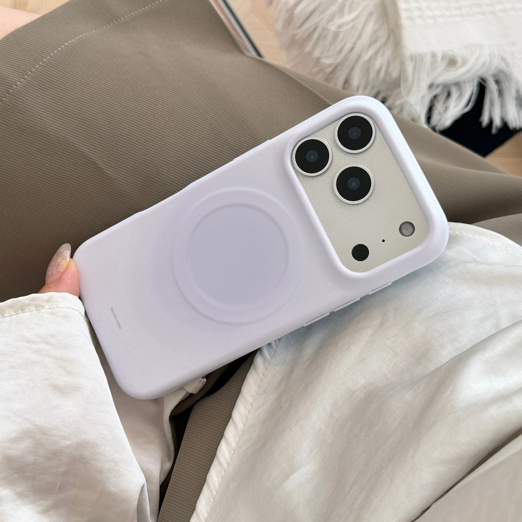 Ốp lưng iPhone mờ màu Macaron phù hợp với iPhone 17 Pro Max, 17, 16, 15, 14, 13 với phong cách đính kèm từ tính