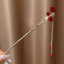 Hoa Đỏ Tua Rua Kẹp Tóc Nữ Thu Đông Mới Trung Quốc Cao Cấp Kẹp Tóc Cổ Hanfu Pan Kẹp Tóc Giáng Sinh Mũ Đội Đầu
