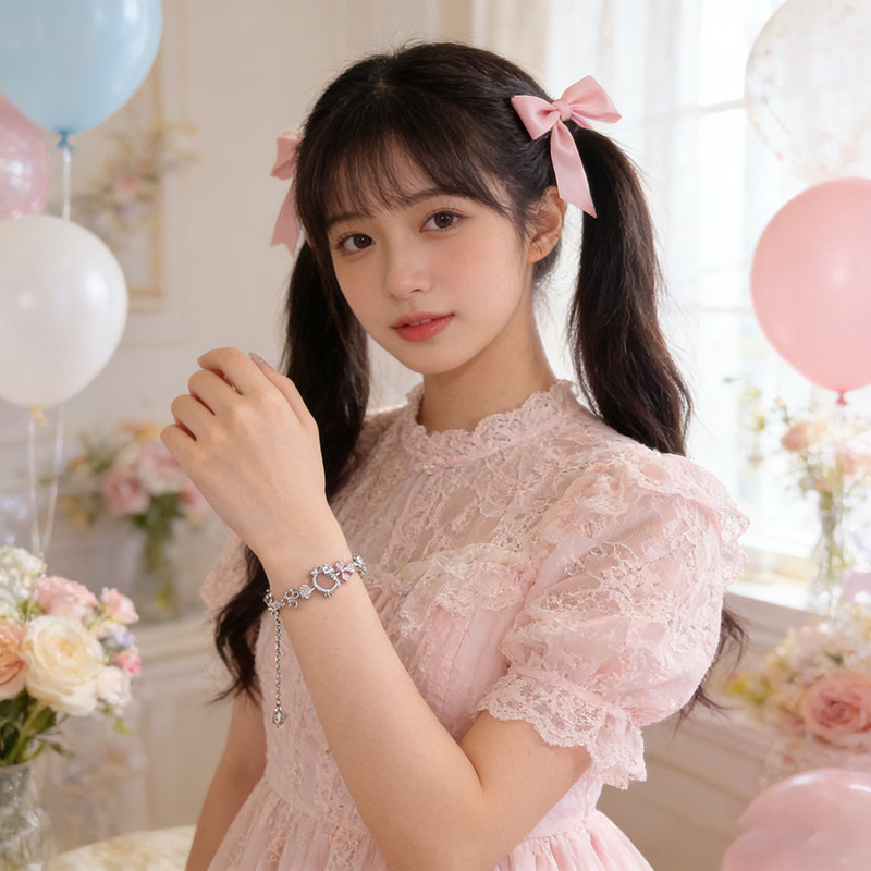 Vòng Tay Hello Kitty đính đá Lấp Lánh, Trang Sức Nữ Hot Trend Phong Cách Ngọt Ngào