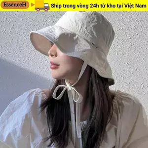 Mũ chống nắng ESSENCEH, Mũ ngư dân màu trơn buộc dây, Mũ che nắng dây mỏng thông thường Mũ che nắng mùa hè