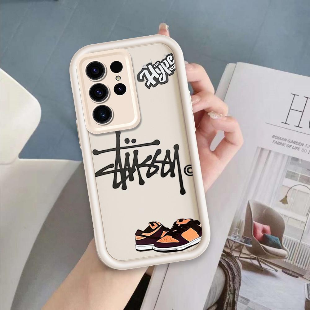 Ốp Lưng Cho Samsung S22 S23 S24 S25 S26 Ultra Hoạt Hình Silicone Bé Gái Mềm Vỏ Điện Thoại TPU Tình Yêu Xu Hướng Giày Thiên Thần Mắt Chống Sốc Ốp Lưng