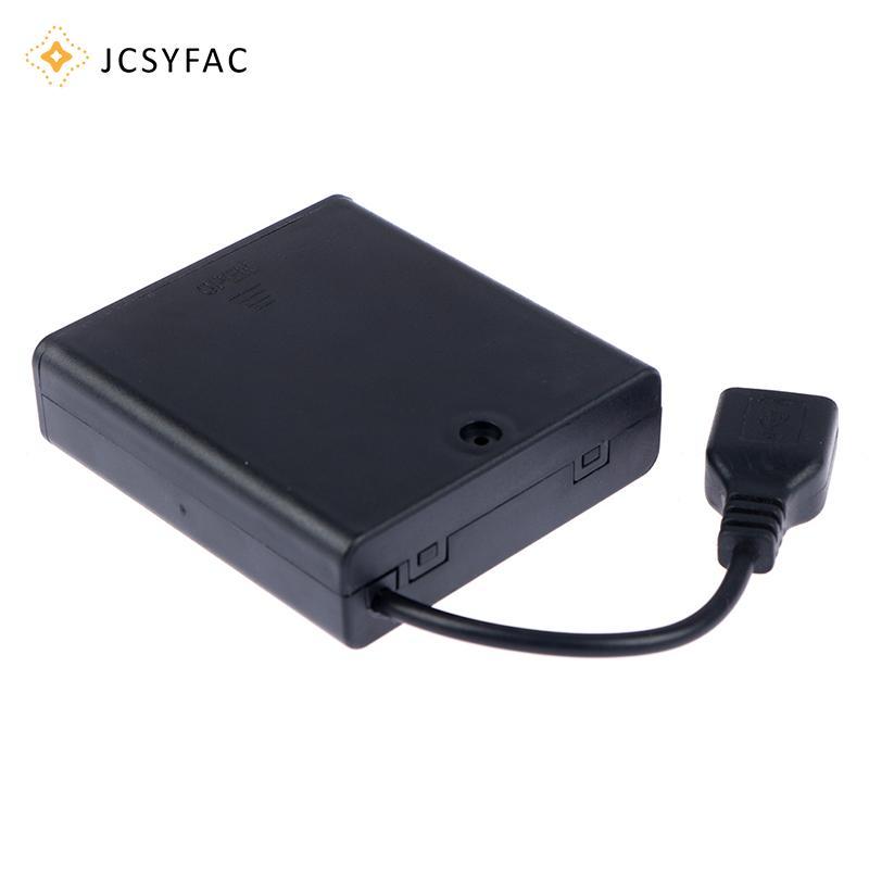 JCSYFAC 4 X AA USB Hộp Pin Cho 5V Dải Đèn USB Mini Nguồn Điện Mới