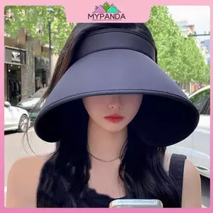 MYPANDA Mùa Hè Rỗng Mũ Rơm Cho Nữ Vành Rộng Floppy Panama Mũ Nữ Tấm Che Mũ Ngoài Trời Có Thể Gập Lại Đi Biển Mũ Chống Nắng.
