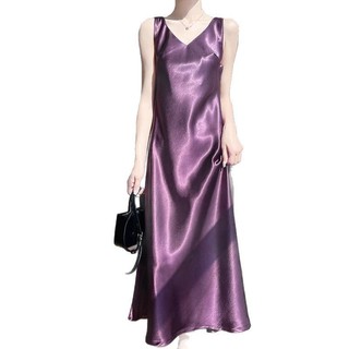 Váy Lụa Satin 2 Dây Bản To Dáng Dài - Đầm Lụa Bóng Sang Trọng