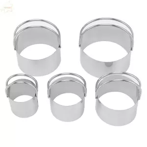 Bộ 5 Dụng Cụ Cắt Bánh Quy AWNGD, Có Tay Cầm Khuôn Cắt Bánh Quy Cao Cấp Thực Phẩm, Hoa Trái Tim Vuông Thép Không Gỉ Khóa Bảo Quản Tròn Thép Không Gỉ Cắt Cookie