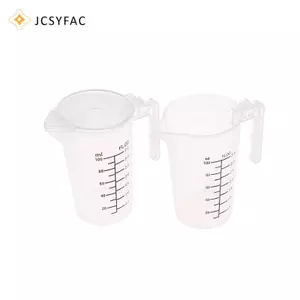 JCSYFAC 100 / 250 / 500ML Cốc Đo Bình Nướng Bánh Trong Suốt Nước Bột Nhà Bếp Có Nắp Sc Mới