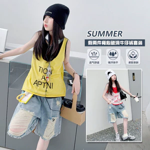 Áo Vest Không Tay In Chữ Cho Bé Gái Mùa Hè 2026 Phong Cách Mới Trẻ Em Thời Trang Khâu Top