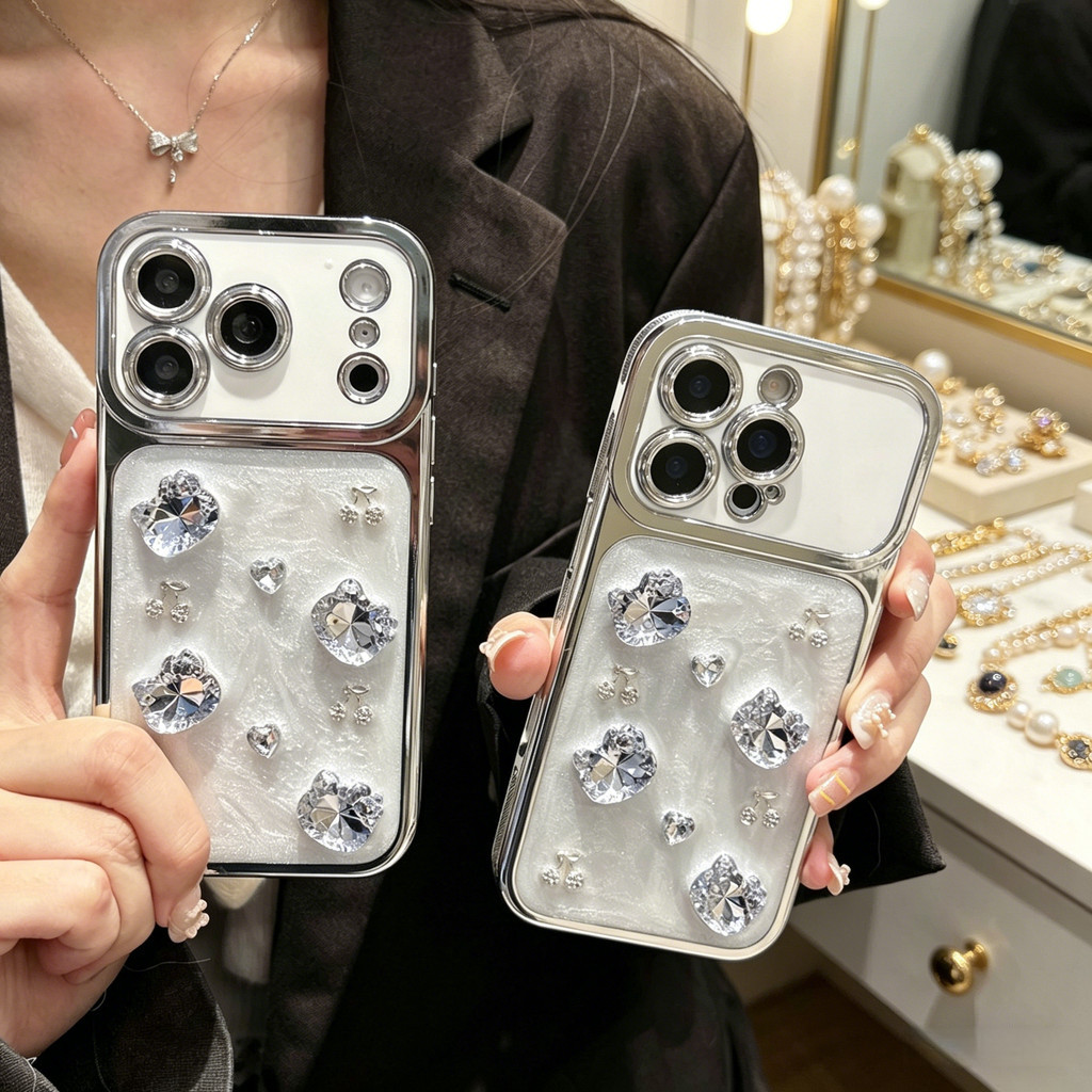 Ốp lưng iPhone hình mèo anh đào 3D thích hợp cho iPhone 17 Pro Max 17 16 15 14 iPhone13