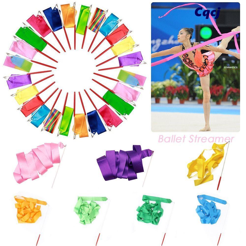 CQCJ Dance Ribbon Rainbow Stick Ballet Streamer 2M Ruy băng thể dục nghệ thuật