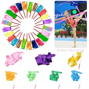 CQCJ Dance Ribbon Rainbow Stick Ballet Streamer 2M Ruy băng thể dục nghệ thuật