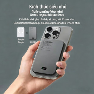 [JLK] Sạc dự phòng từ tính siêu mỏng 5000mAh Pin di động không dây PD20W Sạc nhanh powerbank cho iPhone Samsung Xiaomi