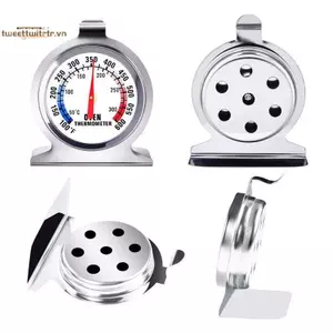 TRTR Lò Nướng Inox Nhiệt Kế Mặt Số Lớn Nướng BBQ Nấu Thịt Thực Phẩm Đo Nhiệt Độ Treo Đứng Đồ Dùng Nhà Bếp VN