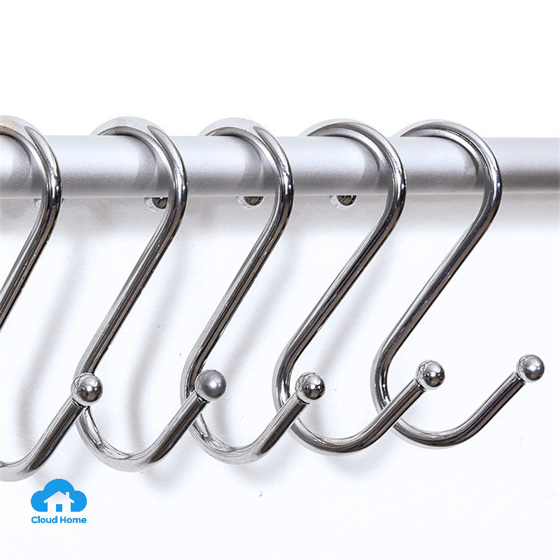 Móc treo quần áo, nhà bếp hình chữ S, móc treo chịu lực cao, móc kim loại thép không gỉ, móc chịu tải siêu nặng.