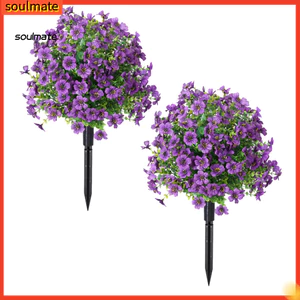 Linh hồn| Không cần bảo trì Cây ngoài trời Nhân tạo Hoa ngoài trời Bóng Topiary nhân tạo có gai đất – Cây bụi giả ngoài trời chống tia cực tím cho sân vườn cho khu vực Đông Nam