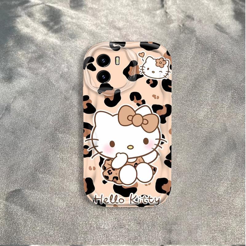 Thích hợp cho VIVO Y15S Y15A Y01 3D Bé Gái Mềm TPU Da Báo In Hình Kitty Vỏ Điện Thoại Chống Sốc