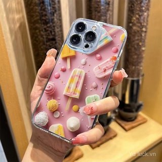 Ốp điện thoại chống sốc trong suốt sáng tạo kem hồng mùa hè Thích hợp cho iPhone 17promax / 14promax / 16 / 13 / 15pro / 12pro / 11 / xs / 14plus Vỏ chống sốc