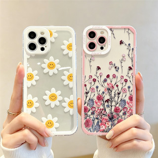 Ốp Điện Thoại Xiaomi Redmi Note 10 11 12 Pro 5G 4G 10S 11S 12S Redmi 12C 10C 9T A1 A2 9 Vỏ Điện Thoại Di Động Nụ Cười Hoa Cúc Dễ Thương INS Hàn Quốc Họa Tiết Thời Trang Trong Suốt Silicon