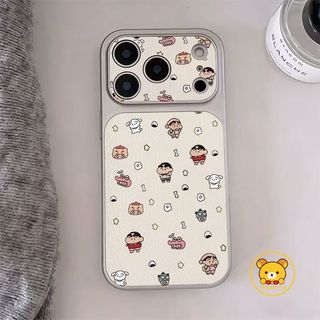 Ốp Điện Thoại Hoạt Hình Crayon Shin-chan Cho Samsung Galaxy A37 A36 A35 A34 A33 A32 M32 A31 A20 A26 A25 A24 A23 A22 M22 A21S A20S 5G 4G Vỏ Mềm Da PU Trắng Dễ Thương