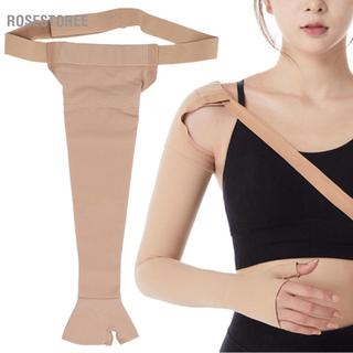 rosestoree Phù bạch huyết Nén tay cho nam giới Phụ nữ 23-32mmHg Hỗ trợ đầy đủ với dây đeo Nẹp Phù nề Lipedema Sưng sau phẫu thuật cắt bỏ vú Giảm đau (M-Left