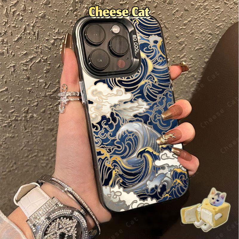 Ốp Lưng Điện Thoại Núi Và Biển Cuộn Nghệ Thuật Thiêng Liêng Cho iPhone Xs XR 11 12 13 14 15 16 17 Pro Max Vỏ Điện Thoại