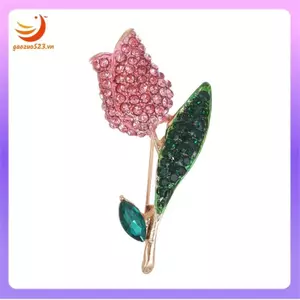 Trâm cài hoa pha lê dành cho nữ Trâm cài hoa bằng kim cương giả tráng men thanh lịch Pin Trâm cài hoa cho nữ cho bữa tiệc khiêu vũ Tiệc cưới màu hồng
