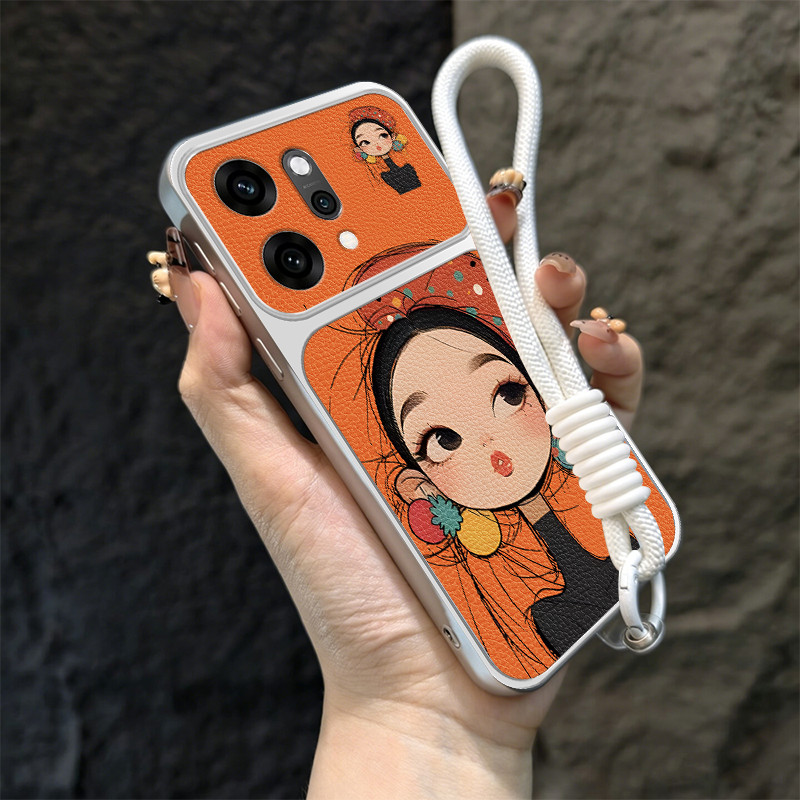 Ốp Lưng PBZZ Cho OPPO Reno 14 pro reno14 Reno 14F 5g Vỏ Điện Thoại Lo Âu Vỏ Mềm Silicon Chống Sốc Thiết Kế Mới Thẩm Mỹ Hoạt Hình Dễ Thương Có Dây Buộc Cho Bé Gái TBDTMD1