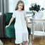 Bé Gái Phong Cách Công Chúa Đầm Trẻ Em Chắc Chắn Trắng Dài Tay Đồ Ngủ Trẻ Em Cotton Váy Ngủ