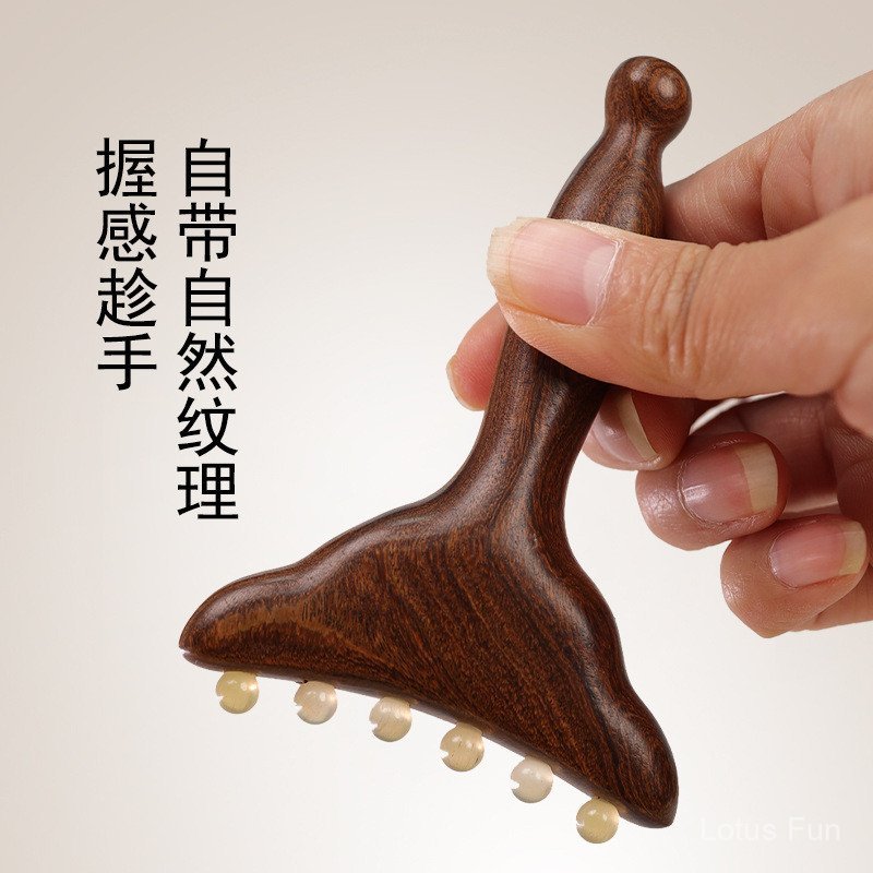 Vàng đàn hương Hạt sừng cừu Massage lược Nâng cơ mặt Toàn thân phổ quát Khai thông Kinh mạch Massager