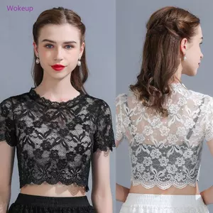 Woke Cổ Giả Ren Hoa Nửa Áo Sơ Mi Cổ Giả Cho Nữ Cô Gái