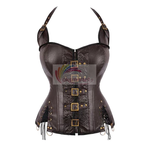Cao Cấp Cung Điện Định Hình Steampunk Phong Cách Gothic Quần Áo Áo Ngực Hỗ Trợ Ngực Tập Hợp Da PU Corset