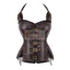 Cao Cấp Cung Điện Định Hình Steampunk Phong Cách Gothic Quần Áo Áo Ngực Hỗ Trợ Ngực Tập Hợp Da PU Corset