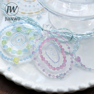 JIANWU Dòng Tròn Và Tròn Vintage Ngôi Sao Biên Giới Phong Cảnh Chất Liệu Cắt Dán PET Sáng Tạo DIY Tạp Chí Văn Phòng Phẩm