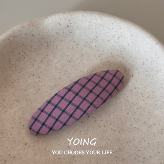 Yoing / Phong Cách Hàn Quốc Kẻ Sọc Hoa Hình Bầu Dục Tóc Vải Dễ Thương Đơn Giản Gãy Tóc bb Nổ Kẹp Tóc Sang Trọng Mũ Đội Đầu