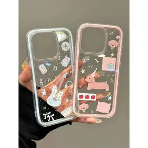 Chú chó xươngPhù hợp với vỏ điện thoại 17 Pro Max, iPhone 16 Pro/14 ba trong một
